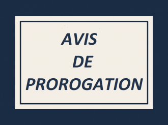 Avis de prorogation de délai de préparation et de dépôt des offres  